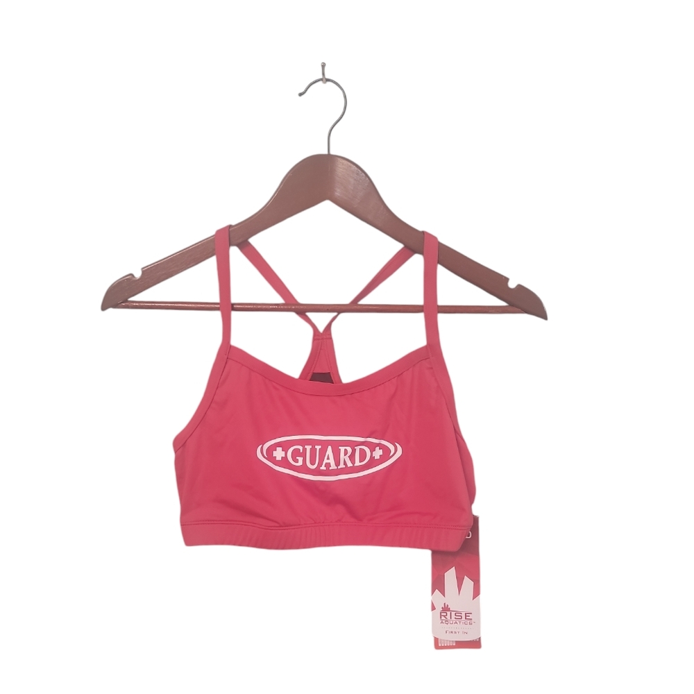 Rise Aquatics Guard First‎ In Swim Workout Sports Bra New Size Large